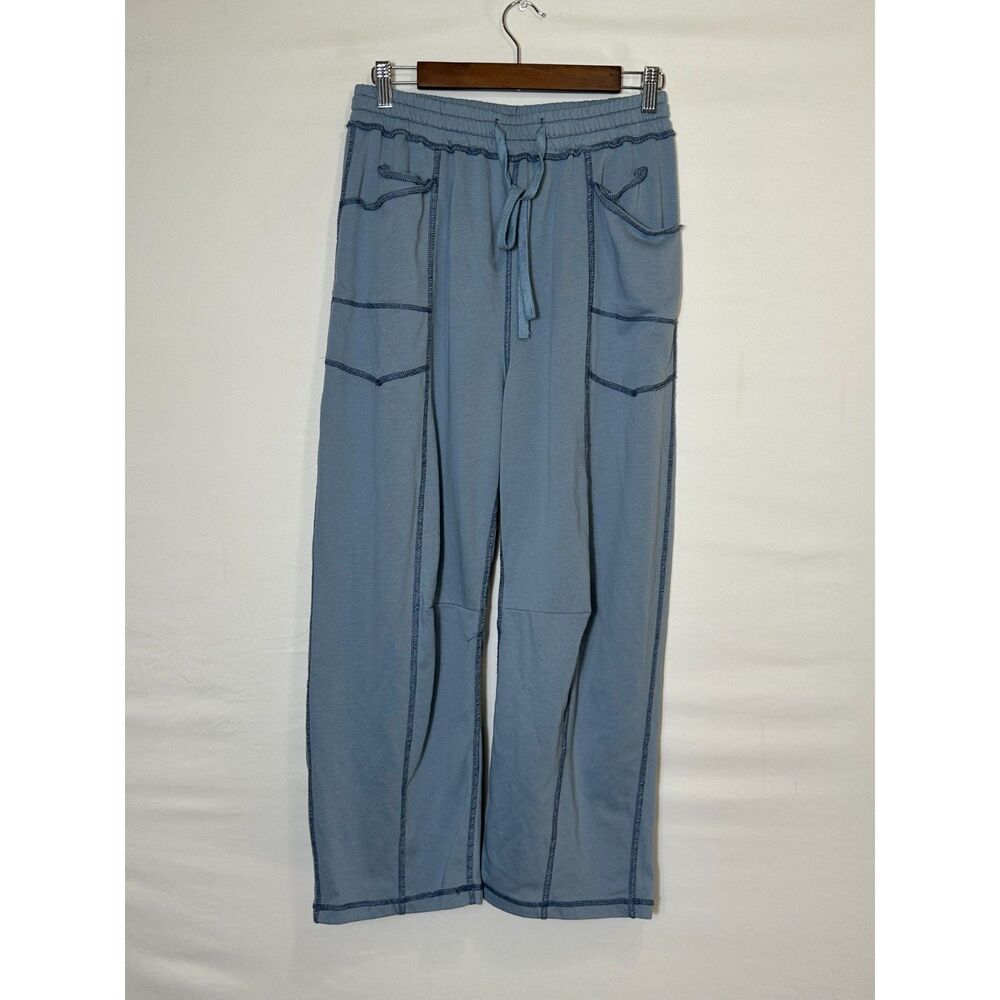 Women's Drawstring Wide Leg Lounge Casual Sweatpants Drawstring Waist Size M